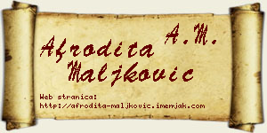 Afrodita Maljković vizit kartica
